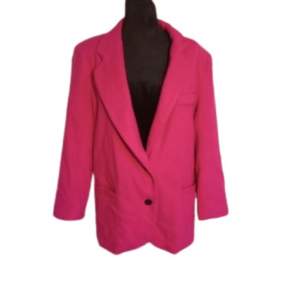 Vintage Gitano Women's Size Medium Pink Wool Blend Pea Coat - Picture 1 of 8